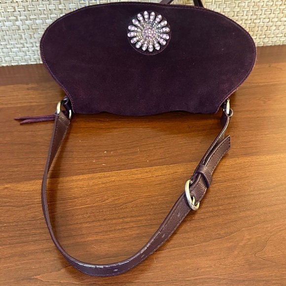 🌟HP🌟VTG 1990s Purple Suede Bling Flap Style Shoulder Bag by New York & Company - Picture 5 of 14